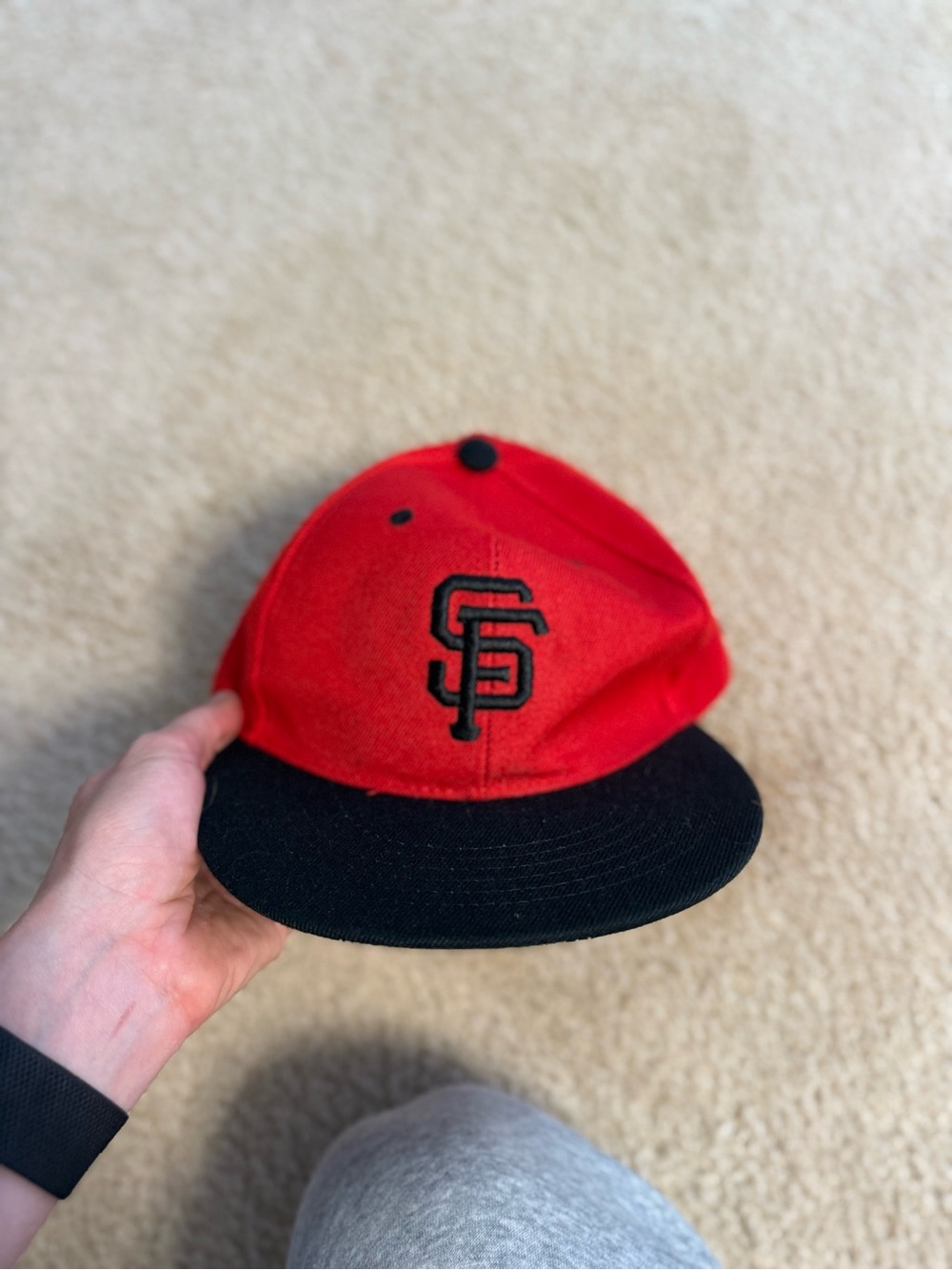 Vintage San Francisco Style Red and Black Baseball Cap